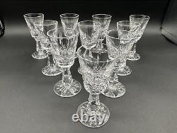Magnificent Set of 10 WATERFORD CRYSTAL Kenmare (Cut) Cordial Glasses MINT