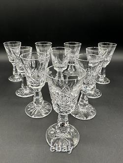 Magnificent Set of 10 WATERFORD CRYSTAL Kenmare (Cut) Cordial Glasses MINT