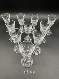 Magnificent Set of 10 WATERFORD CRYSTAL Kenmare (Cut) Cordial Glasses MINT