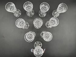 Magnificent Set of 10 WATERFORD CRYSTAL Kenmare (Cut) Cordial Glasses MINT