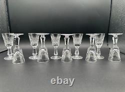 Magnificent Set of 10 WATERFORD CRYSTAL Kenmare (Cut) Cordial Glasses MINT