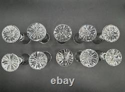 Magnificent Set of 10 WATERFORD CRYSTAL Kenmare (Cut) Cordial Glasses MINT