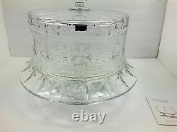 Marquis by Waterford Finley Multi Use Fan & Wedge Cut Crystal Cake Stand New