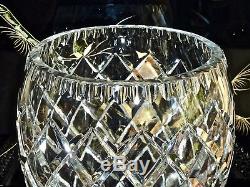 Massive Xlarge Hand Cut'diamond' Crystal Vase Bohemia 3.2 KG C 1960's