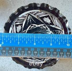 Matched Set Czech Crystal Glass Cut to Clear Vases 5.5 T Ruby Red Vintage