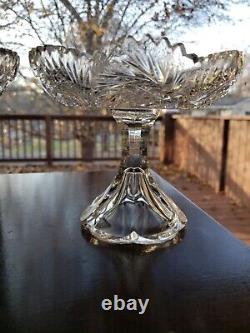 Matching Pair Compotes Candy dishes, American Brilliant Period Cut glass Crystal