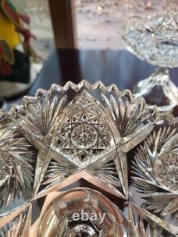 Matching Pair Compotes Candy dishes, American Brilliant Period Cut glass Crystal