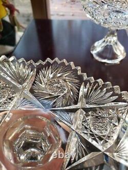 Matching Pair Compotes Candy dishes, American Brilliant Period Cut glass Crystal