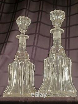 Matching Pair of Two (2) Fine Cut Crystal Decanters Most Likely Baccarat