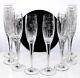 Mikasa Bacchus Fluted Champagne Glass Cut Crystal Grapes Leaves Set 8