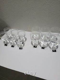 Mikasa Crystal Floral Leaf Pattern Set of 12 Small & Large Cups