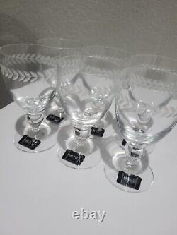 Mikasa Crystal Floral Leaf Pattern Set of 12 Small & Large Cups