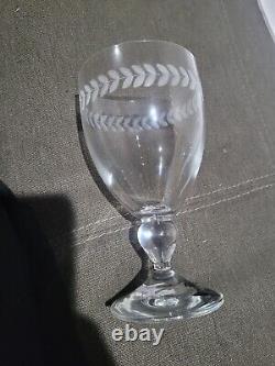 Mikasa Crystal Floral Leaf Pattern Set of 12 Small & Large Cups