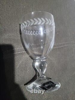 Mikasa Crystal Floral Leaf Pattern Set of 12 Small & Large Cups