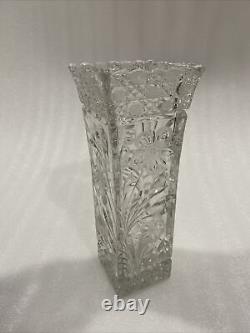 Monumental American Brilliant ABP Cut Glass Vase Flower Crystal Vintage