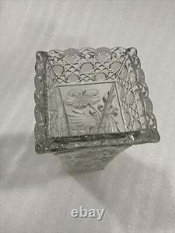Monumental American Brilliant ABP Cut Glass Vase Flower Crystal Vintage