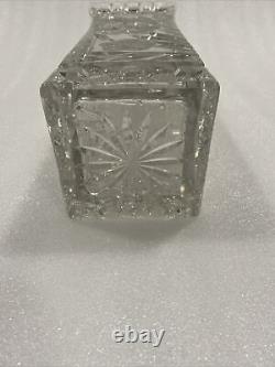 Monumental American Brilliant ABP Cut Glass Vase Flower Crystal Vintage