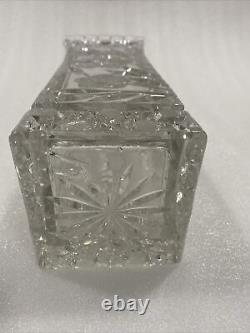 Monumental American Brilliant ABP Cut Glass Vase Flower Crystal Vintage
