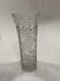Monumental American Brilliant ABP Cut Glass Vase Flower Crystal Vintage