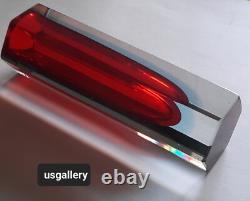 Moser Art Deco Cut Crystal Glass Faceted Bohemian Vase approx 6 Tall