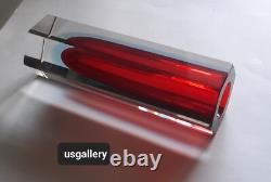 Moser Art Deco Cut Crystal Glass Faceted Bohemian Vase approx 6 Tall