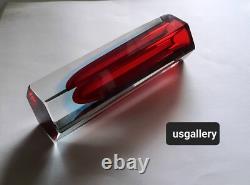 Moser Art Deco Cut Crystal Glass Faceted Bohemian Vase approx 6 Tall