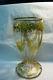 Moser Crystal Vase 10 1/2 Tall, 5 1/4 Dia. Cut Design All Gold Embellished