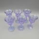 Moser Cut Crystal ALEXANDRITE / NEODYMIUM Small Cordial Glasses Set of Six