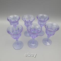 Moser Cut Crystal ALEXANDRITE / NEODYMIUM Small Cordial Glasses Set of Six