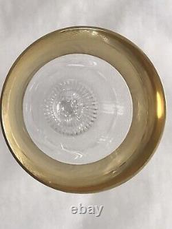 Moser Czech Cut Crystal Glass Water Goblets in Gold Splendid 9.25