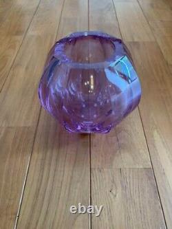 Moser Vase, Purple Crystal Cut Glass Made in Czech Republic Height 5.12 inches
