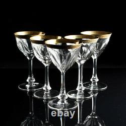 Moser crystal cut glass Lady Hamilton sherry set of five drinking vintage