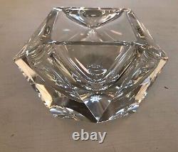 Murano Cut Glass Crystal Geode Ashtray Geometric Mid Century Modern