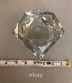 Murano Cut Glass Crystal Geode Ashtray Geometric Mid Century Modern