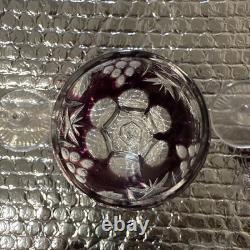 NACHTMANN TRAUBE CRYSTAL Tall Hock Wine Goblet Glass Amethyst Cut to Clear