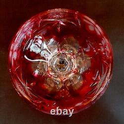 NACHTMANN TRAUB RUBY TALL WINE HOCK, Cut Lead Crystal, 8.25, Glasses, 2PCS SET