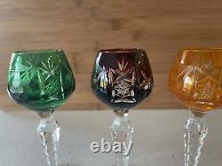 NACHTMANN Traube Cut to Clear Crystal Tall Hock Wine Glasses- set of 5