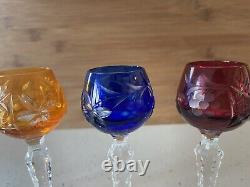 NACHTMANN Traube Cut to Clear Crystal Tall Hock Wine Glasses- set of 5