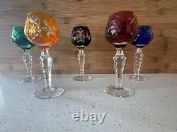 NACHTMANN Traube Cut to Clear Crystal Tall Hock Wine Glasses- set of 5