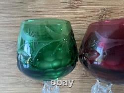 NACHTMANN Traube Cut to Clear Crystal Tall Hock Wine Glasses- set of 5