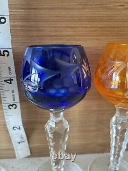 NACHTMANN Traube Cut to Clear Crystal Tall Hock Wine Glasses- set of 5