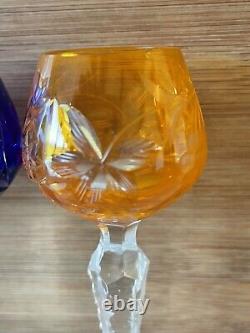 NACHTMANN Traube Cut to Clear Crystal Tall Hock Wine Glasses- set of 5