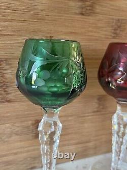 NACHTMANN Traube Cut to Clear Crystal Tall Hock Wine Glasses- set of 5