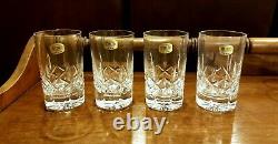 NEW. Atlantis Crystal Fernando Simple Cuts RARE Set of (4) 5 Glasses Portugal