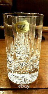 NEW. Atlantis Crystal Fernando Simple Cuts RARE Set of (4) 5 Glasses Portugal