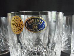 NEW Bohemia Crystal Hand Cut set of 6 Tumbler Glasses, Czech Republic
