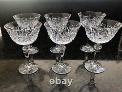 NEW Bohemian Czech Crystal Set Of 6 Champagne Glasses Hand Cross Cut Vintage