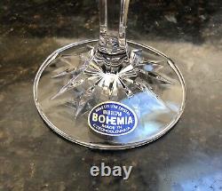 NEW Bohemian Czech Crystal Set Of 6 Champagne Glasses Hand Cross Cut Vintage