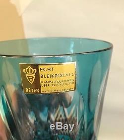 NEW! Set 6 Bohemian Tumbler Glasses Cut to Clear 24% Lead Crystal Germany NIB