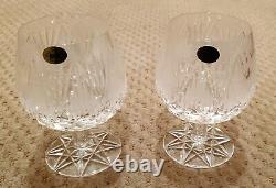 NEW UNUSED Waterford Tyrone Set of 2 Shannon Tulip Brandy Glasses in Box 1970's